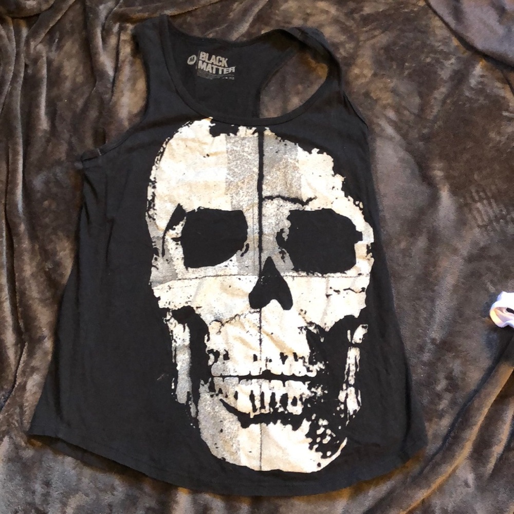 Black Matter skull tank top